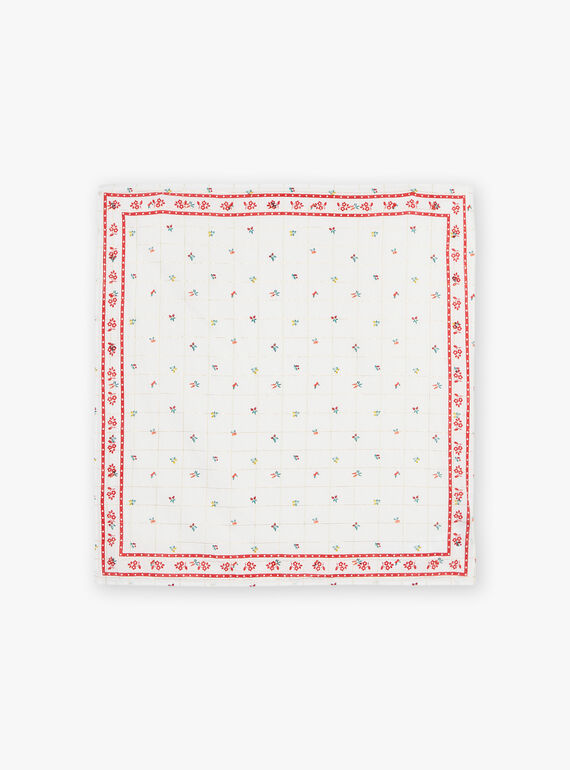 Fruits and flowers printed scarf FEFOLETTE / 23E4PFB1ECH001