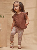 Chocolate brown flowing blouse with embroidery KAIMI / 24E1BFC1CHE815