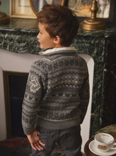Grey KIDS CARDIGAN LADJACAGE / 24H3PGQ2GILJ922