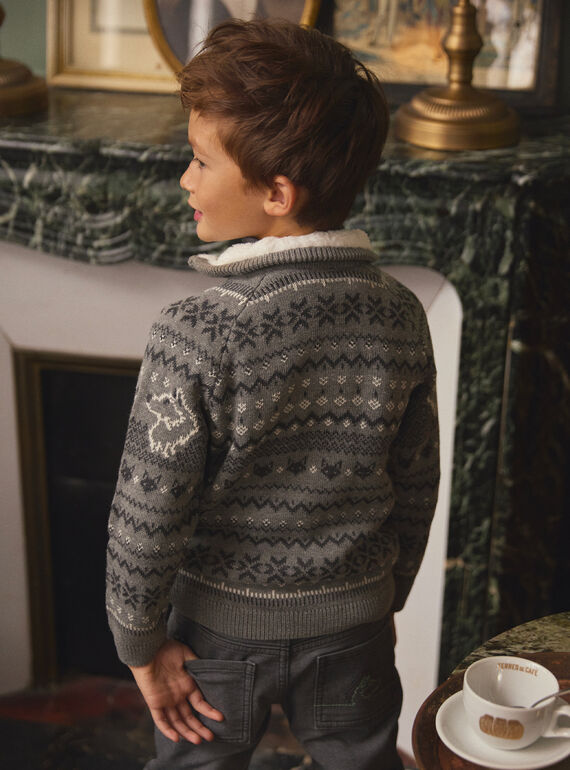 Grey KIDS CARDIGAN LADJACAGE / 24H3PGQ2GILJ922