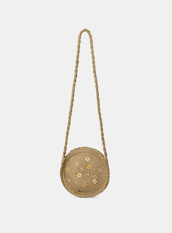 Straw shoulder bag with multicoloured flower print KLOSAKETTE / 24E4PFS1BESI812