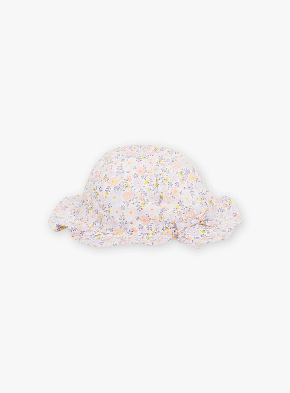 White poplin hat with flower print FODELA / 23E0AFT1CHA000