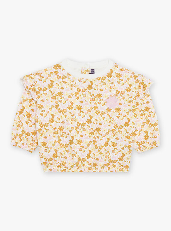 Off white jogging top with floral print FABABY / 23E1BF81JGH001