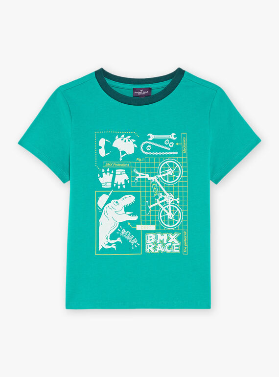 Dinosaur and glow-in-the-dark bike T-shirt FEPAGE / 23E3PGB2TMC630