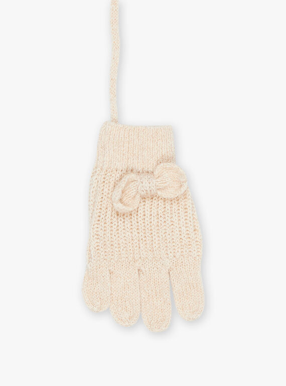 Beige knit gloves FRAGANETTE / 23E4PF51GAN808