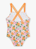 Green one-piece swimsuit with floral print KLUFLOETTE / 24E4PFG4D4K607