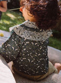 Emerald green blouse with floral print GACELIA / 23H1BF81CHE608