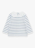 Off white and navy blue t-shirt FABULEUSE / 23E1BF81TEE001