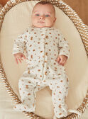 Ecru velvet romper in organic cotton and recycled polyester GOLDEN / 23H0NMB2GRE001