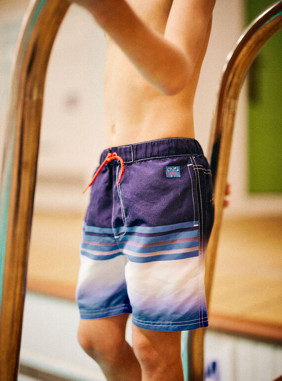 Blue striped swim shorts child boy CYMAILLAGE / 22E4PGO3MAI622