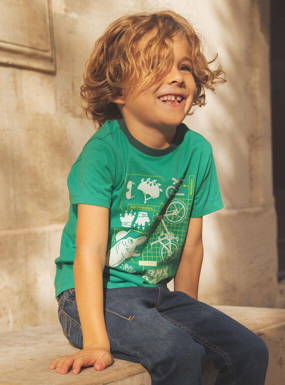Dinosaur and glow-in-the-dark bike T-shirt FEPAGE / 23E3PGB2TMC630