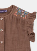 Chocolate brown flowing blouse with embroidery KAIMI / 24E1BFC1CHE815