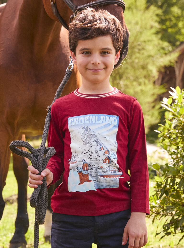 Burgundy TEE SHIRT LS LARENAGE / 24H3PGR2TML501