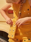 Mustard yellow crochet tote bag FLISACETTE / 23E4PFP1BESB106