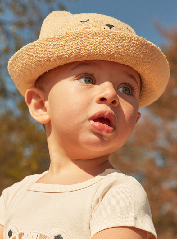 Natural mottled hat in jersey knit FATHEO / 23E4BGP1CHAA010