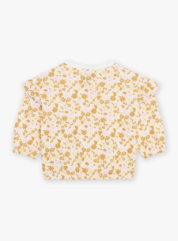 Off white jogging top with floral print FABABY / 23E1BF81JGH001