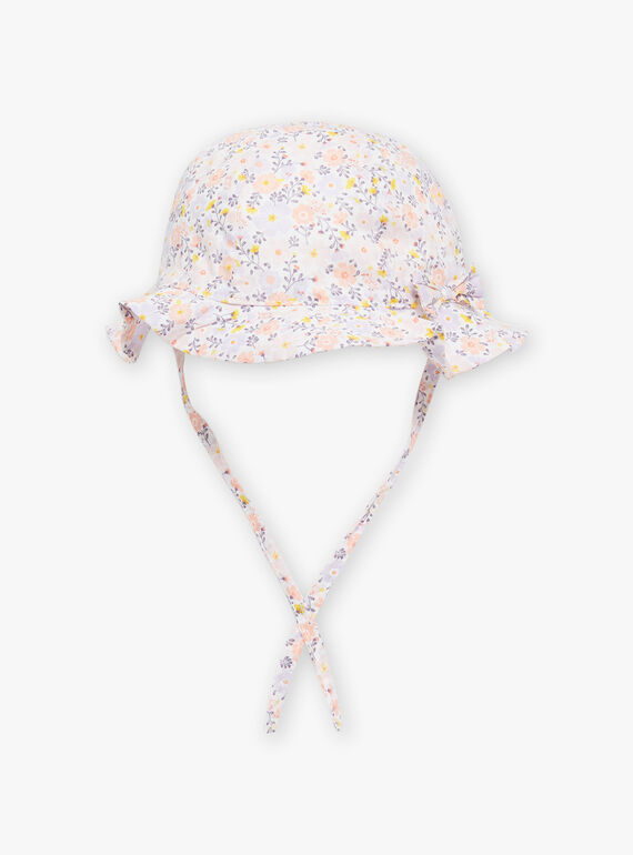 White poplin hat with flower print FODELA / 23E0AFT1CHA000