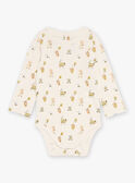 Ecru ribbed bodysuit with animal print GADENNIS / 23H1BG81BOD001