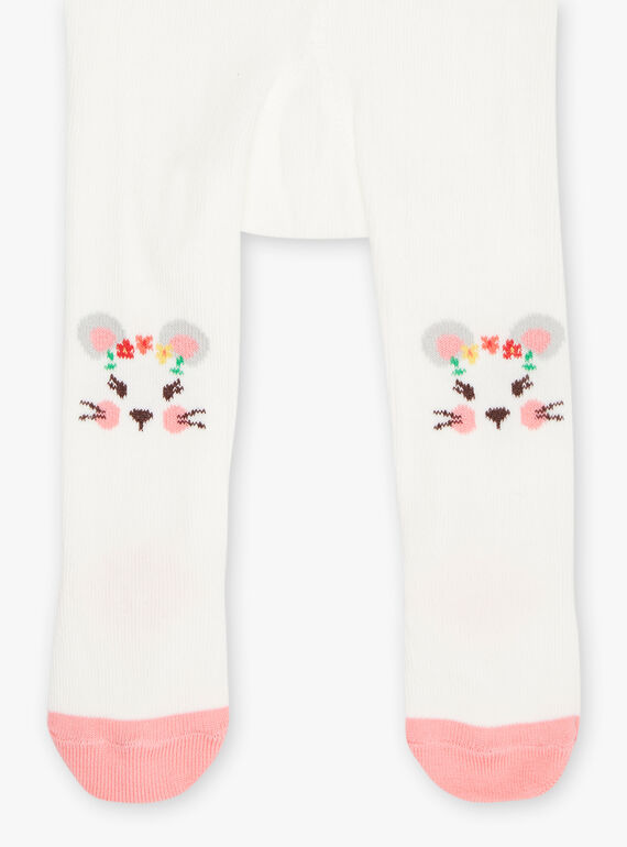 Tights ecru jacquard mouse FADIANA / 23E4BFB1COL001