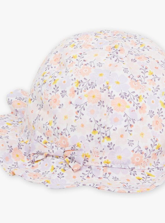 White poplin hat with flower print FODELA / 23E0AFT1CHA000