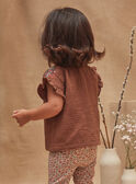 Chocolate brown flowing blouse with embroidery KAIMI / 24E1BFC1CHE815