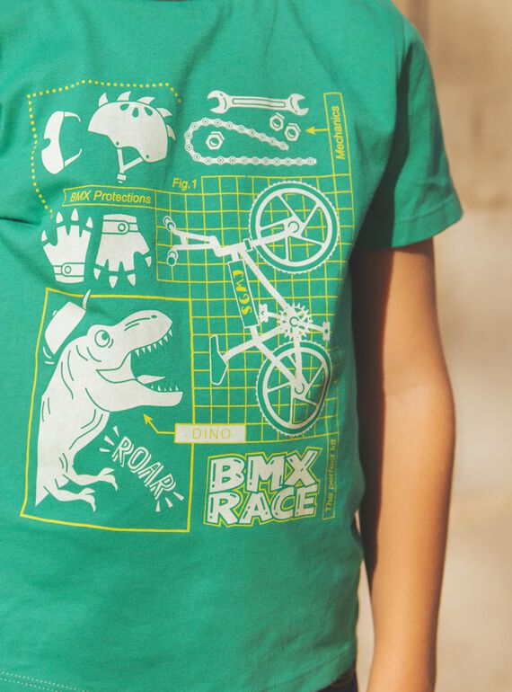 Dinosaur and glow-in-the-dark bike T-shirt FEPAGE / 23E3PGB2TMC630