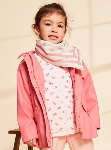 Pale pink floral cotton voile scarf FRAFOLETTE / 23E4PF51ECHD319