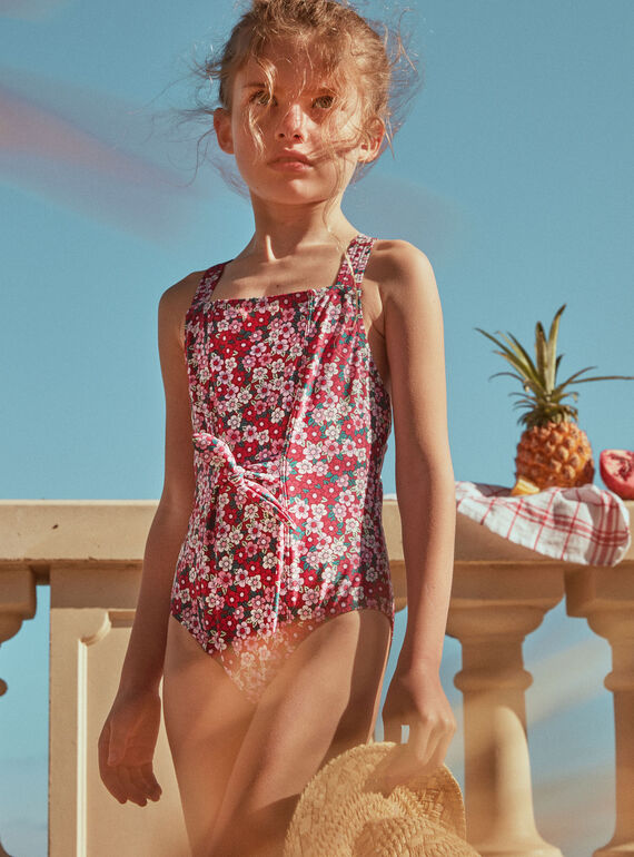 1-piece swimsuit in black with floral print FRYCRETTE / 23E4PFM4D4KD302