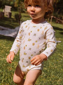 Ecru ribbed bodysuit with animal print GADENNIS / 23H1BG81BOD001