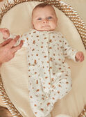 Ecru velvet romper in organic cotton and recycled polyester GOLDEN / 23H0NMB2GRE001