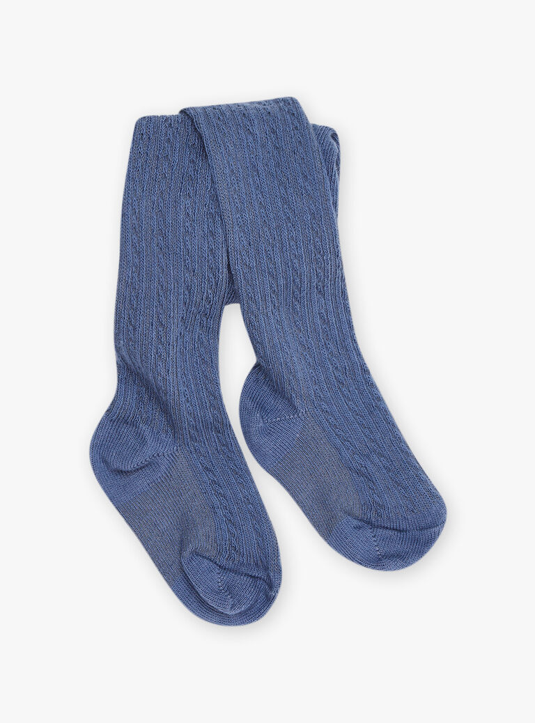 Navy blue tights with fancy twists FABULLE / 23E4BF81COL070