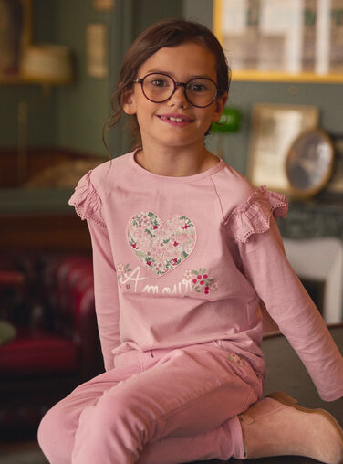 Pink TEE SHIRT LS LADITETTE / 24H2PFQ2TMLD329