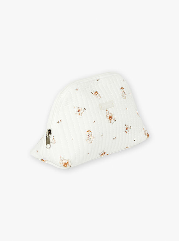 Ecru poplin pouch with forest animal print LOADEN / 24H0AM11ACD001