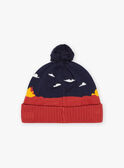 Navy blue landscape pom-pom beanie FRAVOTAGE / 23E4PG51BON506