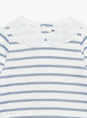 Off white and navy blue t-shirt FABULEUSE / 23E1BF81TEE001