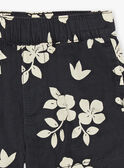 Slate black poplin shorts with leaves and turtles print FATHOMAS / 23E1BGP2SHOJ900