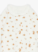 Ecru velvet romper in organic cotton and recycled polyester GOLDEN / 23H0NMB2GRE001