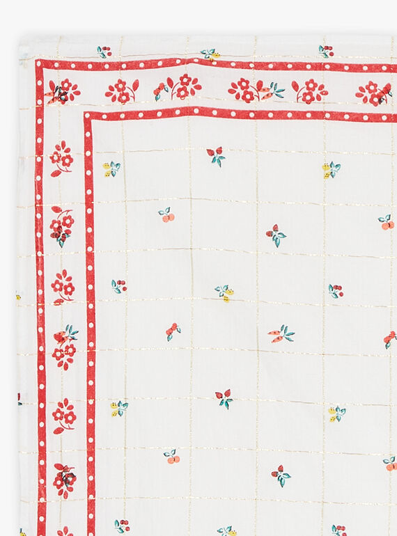 Fruits and flowers printed scarf FEFOLETTE / 23E4PFB1ECH001