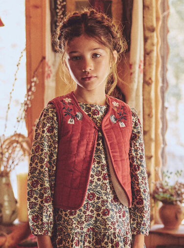 Red CARDIGAN WHITHOUT SLEEVES NLUMUETTE / 25H2PFX1CSM506