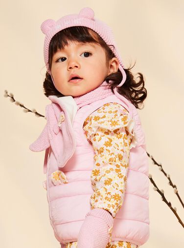 Pink knitted hat with 3D animation ears FIMADDY / 23E4BF52BON030