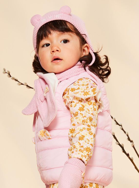 Pink knitted hat with 3D animation ears FIMADDY / 23E4BF52BON030