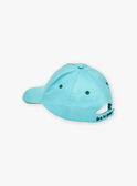 Turquoise twill cap with dinosaur print FLUBEACHAGE / 23E4PGQ1CHA205
