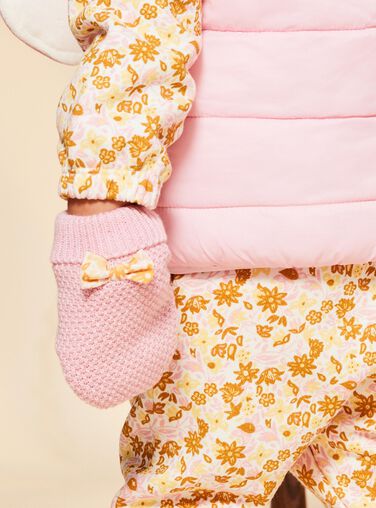 Pink knitted mittens FIMACHA / 23E4BF51GAN030