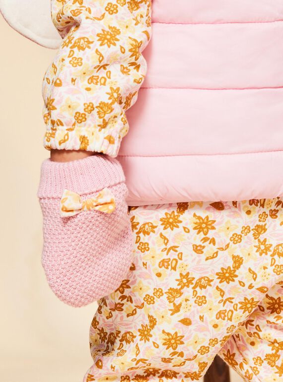 Pink knitted mittens FIMACHA / 23E4BF51GAN030