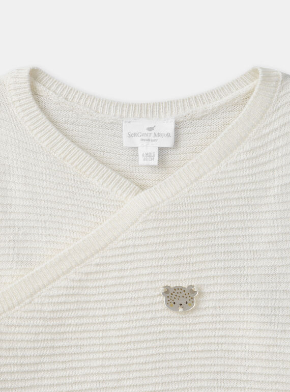 Off white KNITTED BABY CARDIGAN MOZES / 25E0NM11BTR001