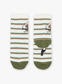 Striped off white socks with parrot Jacquard FIMOUAGE / 23E4PGD1SOQ001