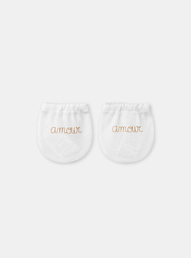 Off white NEWBORN MITTENS NOURI / 25H0AM21MFN001